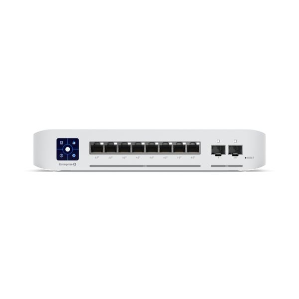 Layer 3, PoE switch with (8) 2.5GbE, 802.3at PoE+ RJ45 ports and (2) 10G SFP+ ports.
The Switch Enterprise 8 PoE (USW Enterprise 8 PoE) is a fully managed, Layer 3* switch with (8) 2.5GbE, 802.3at PoE+ RJ45 ports and (2) 10G SFP+ ports.The USW Enterprise 